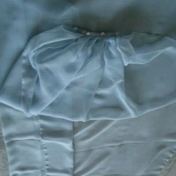 2 piece Light Blue Grey Cape Wings for Evening Gown, Pageant, Funwear, Costume - Picture 5 of 9